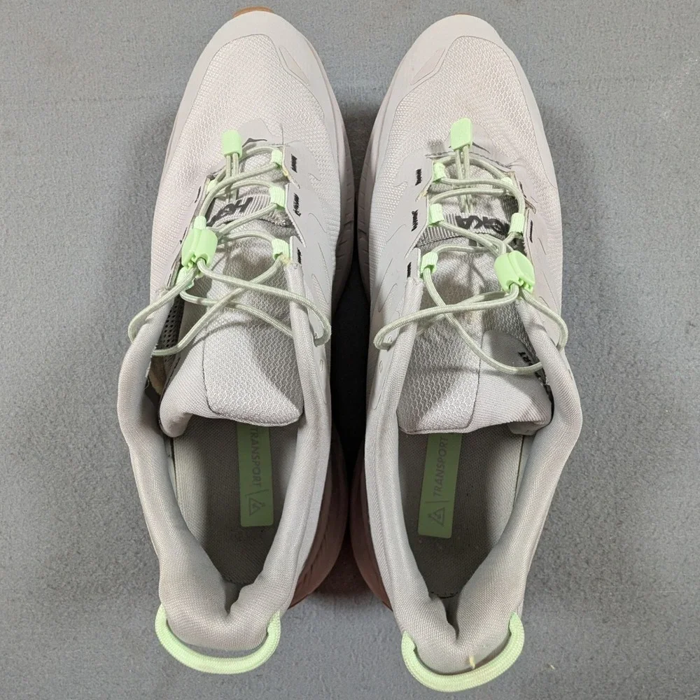 Hoka Transport Sneakers Mens 10.5 Eggnog Lime Glow Vibram Cordura 1123153 HMLG